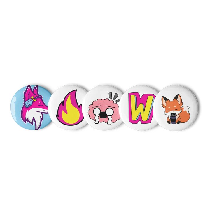 FoxyMandy Emotes Button Pins Set product image (1)