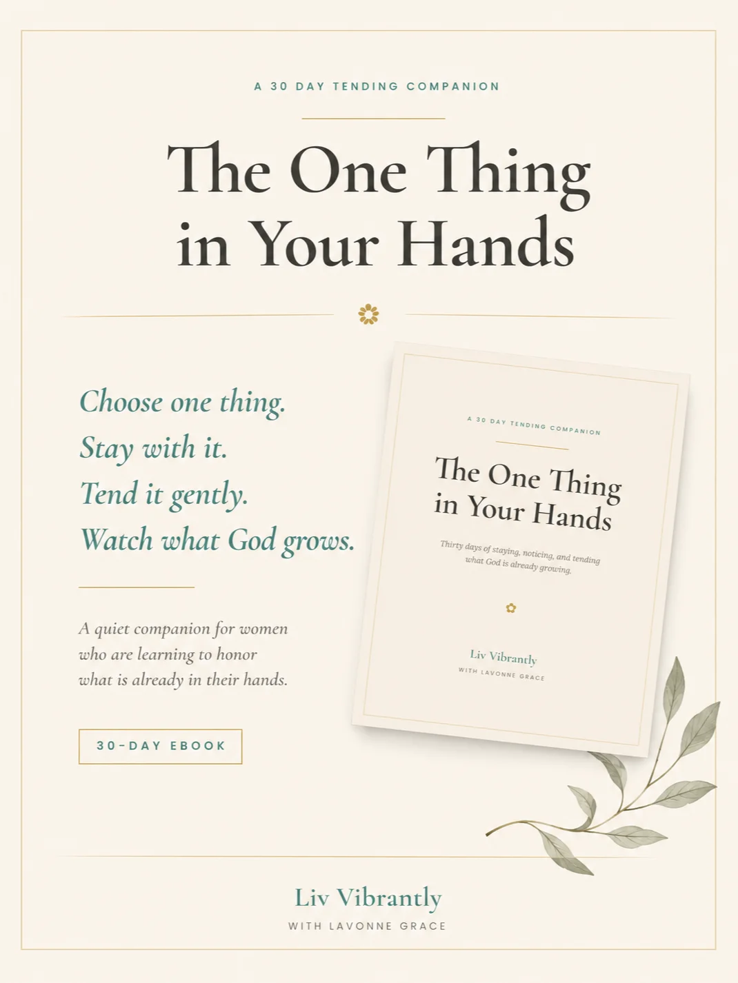 One Thing in Your Hands: 30 Days of Tending to Yourself product image (1)