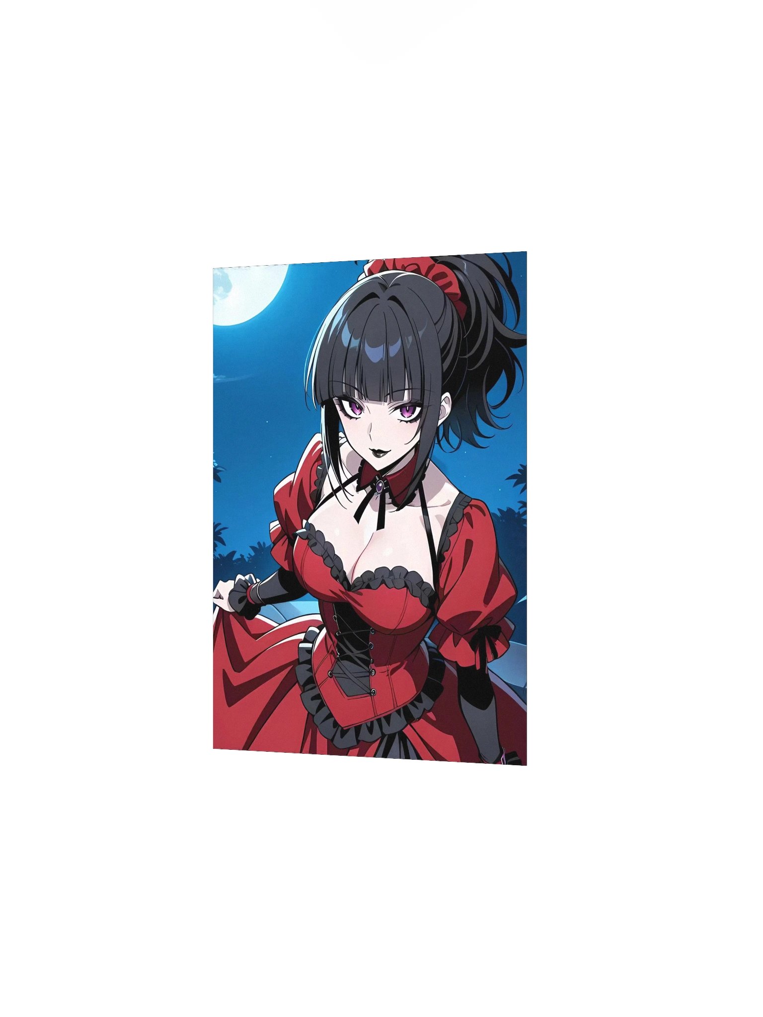 Luna Rain Original Character Emo Matte Poster | Purple Eyes Gothic Maid Aesthetic Museum Quality product image (15)