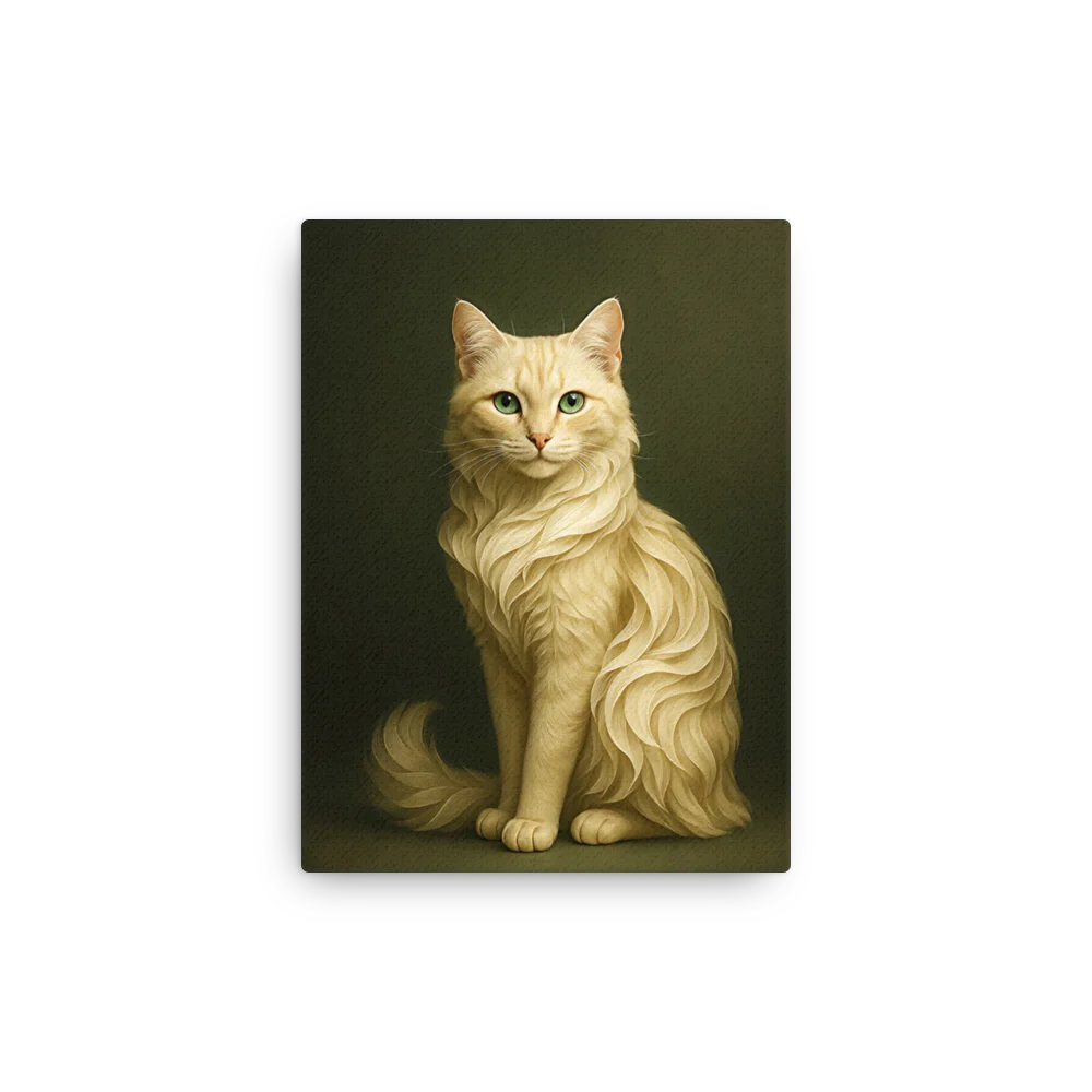 Creame Cat Olive on Canvas product image (1)