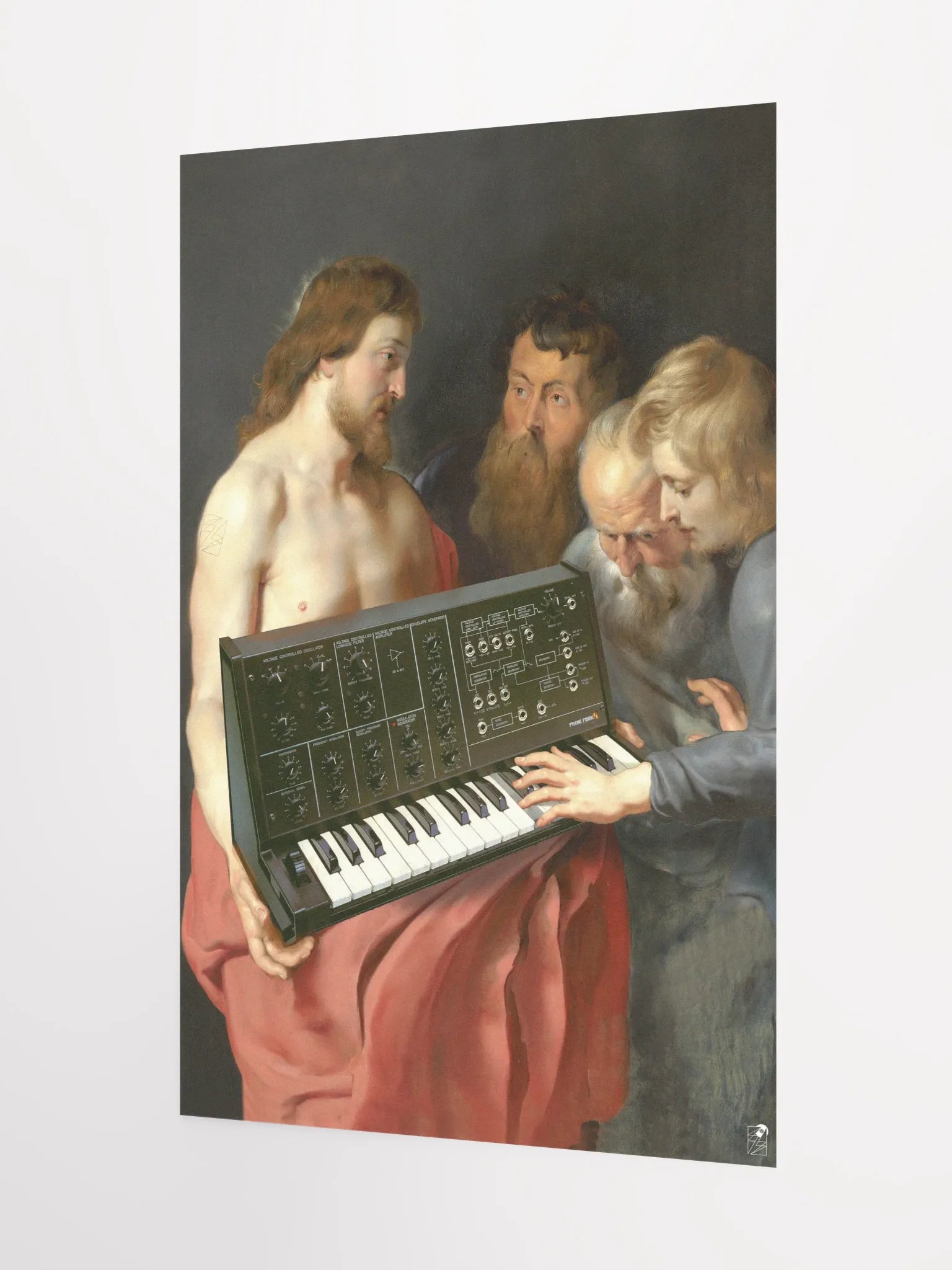 He died for our synths, by Frank Fonik (M.S.-10 tribute), Techno EDM Matte Paper Poster product image (2)