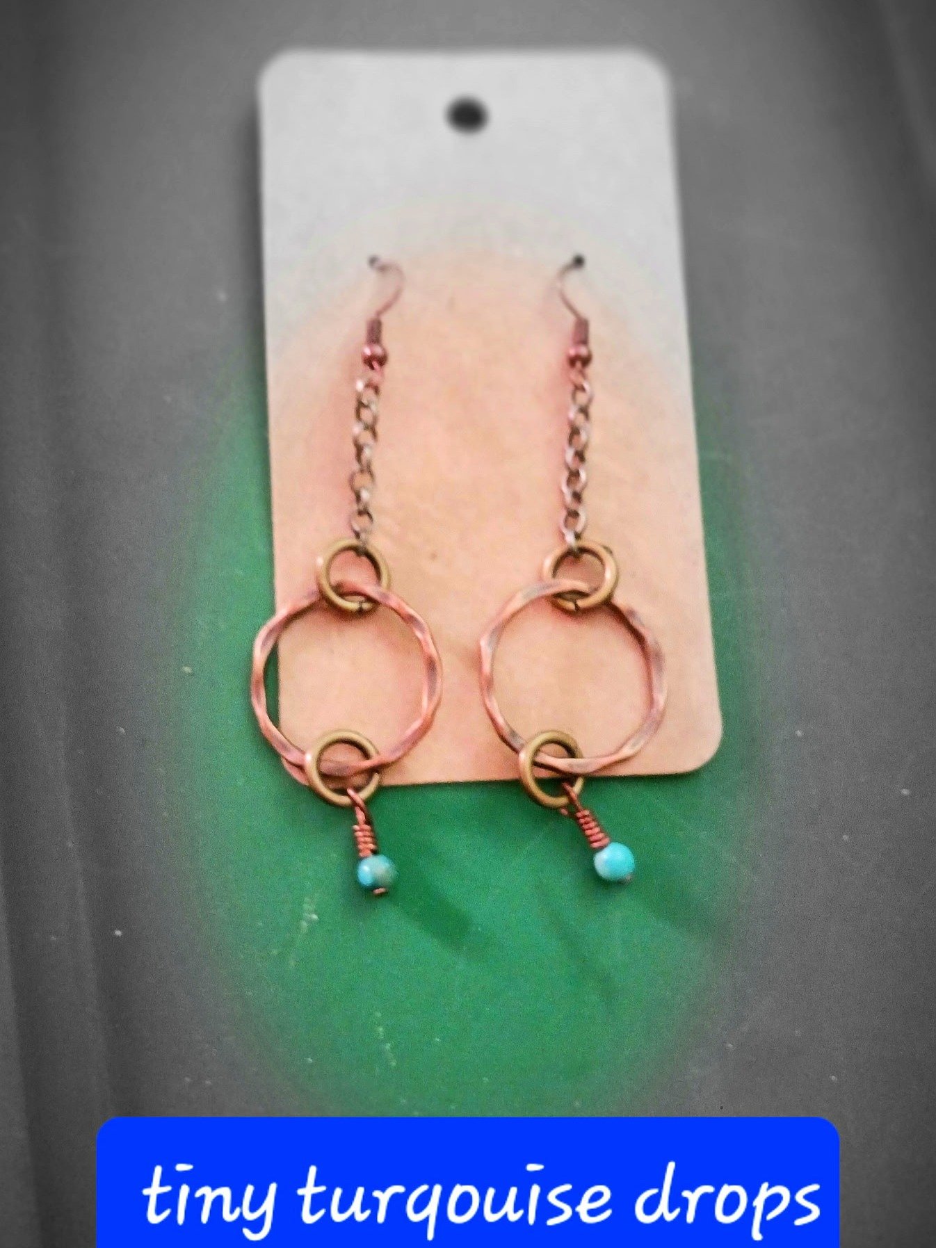 Tiny Turquoise Drops - Handmade Delicate Jewelry Accessories product image (2)