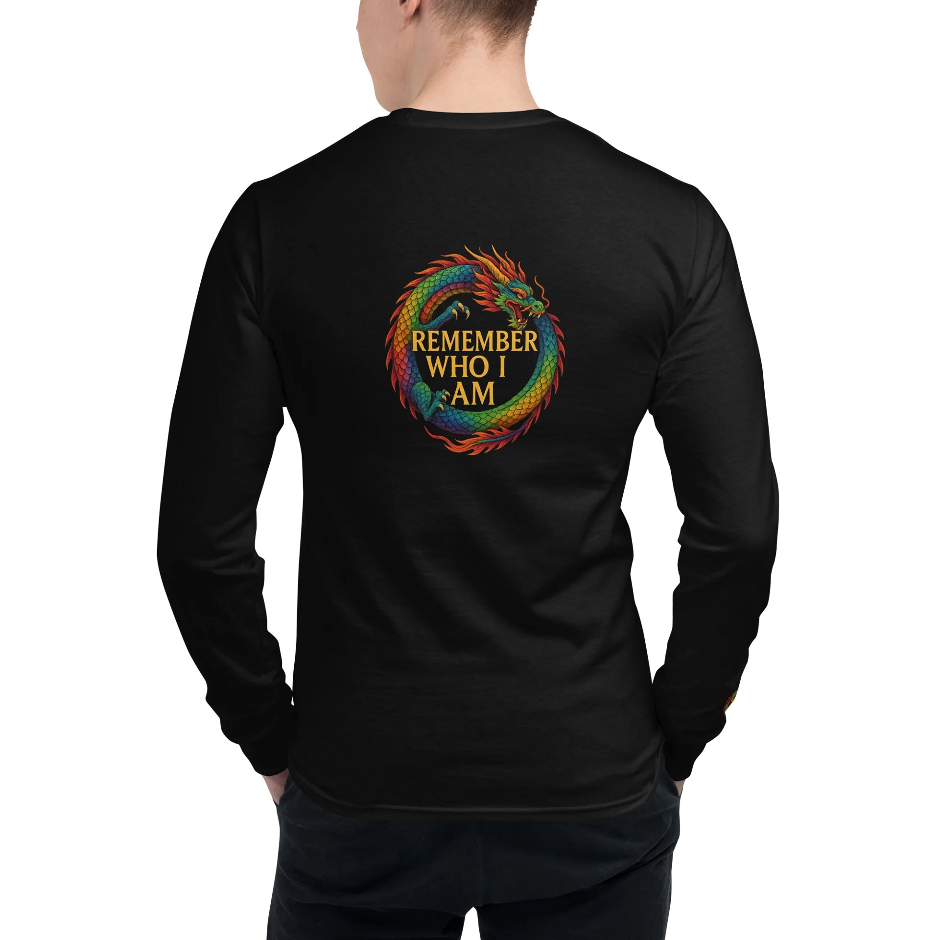 🐉 100% Cotton - Remember Who I Am – Embroidered Dragon Tee. Memory sealed in every stitch. product image (1)