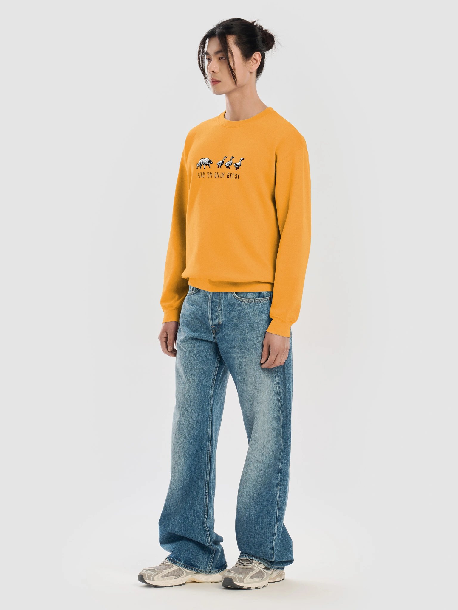 I Herd 'Em Silly Geese Sweatshirt(Embroidered) of a Border Collie(Black & White 2) product image (47)