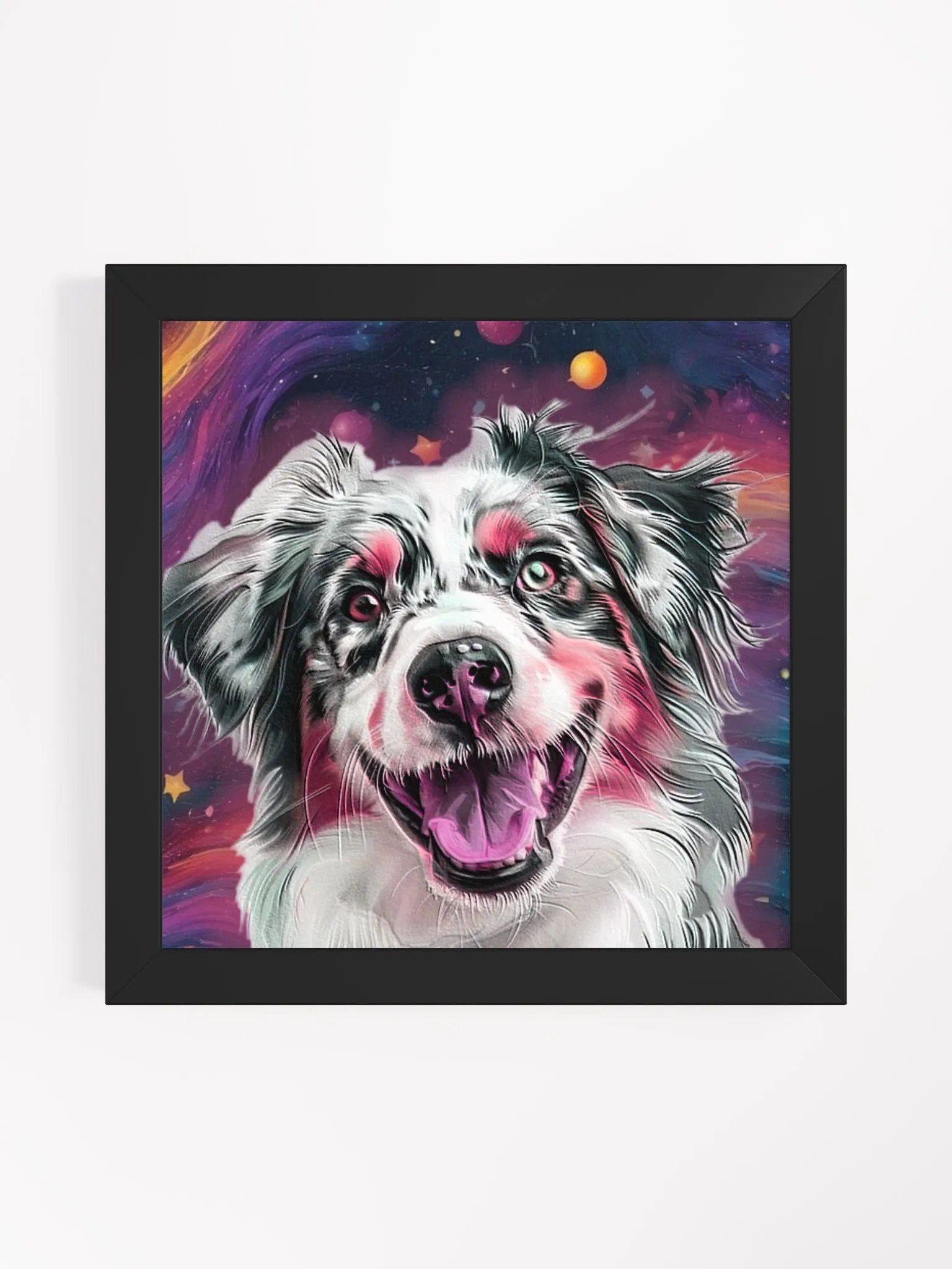 Blue Merle Australian Shepherd Cosmic Colors Framed Wall Art product image (1)