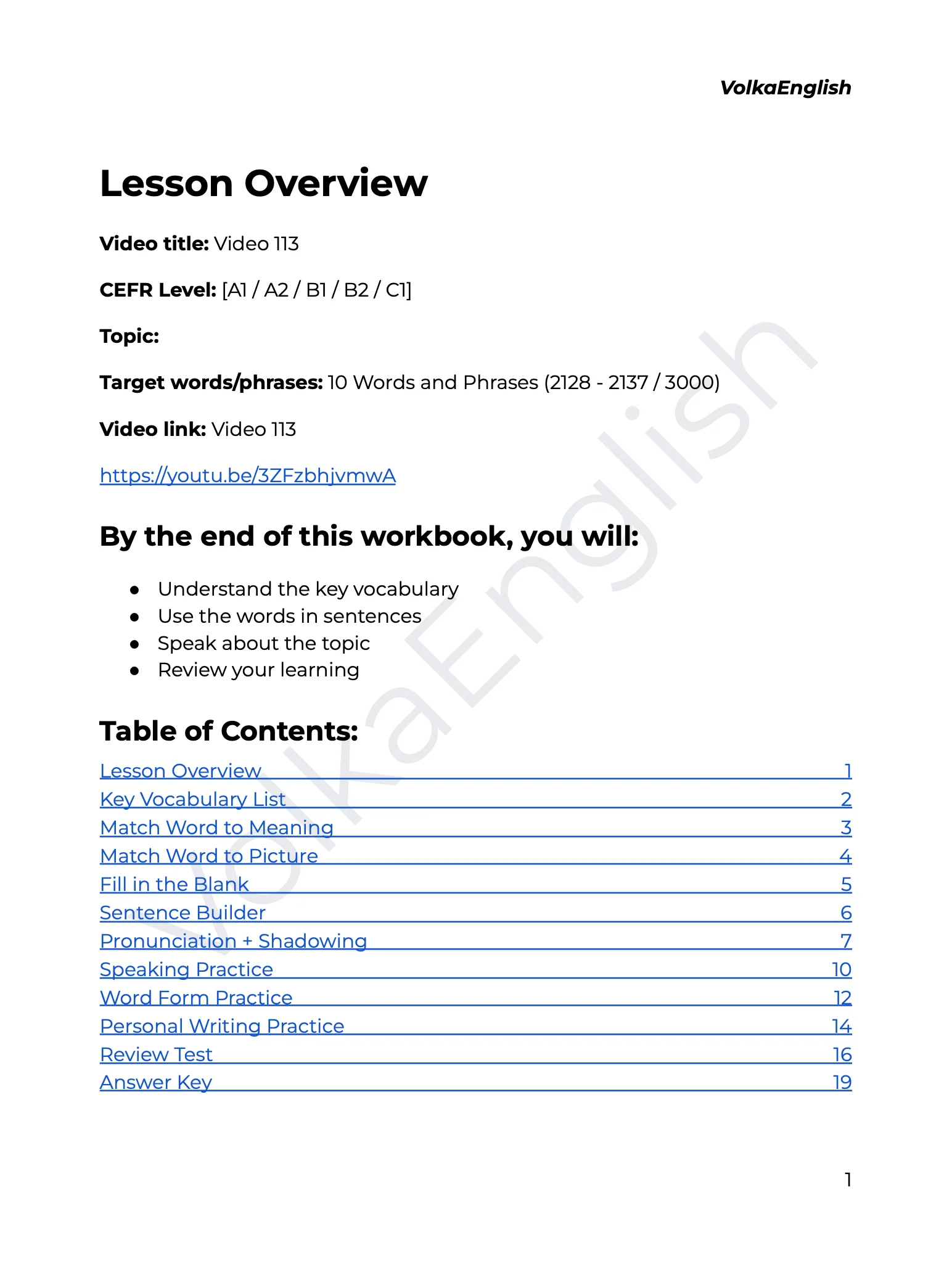 Video 113 Study Pack product image (3)