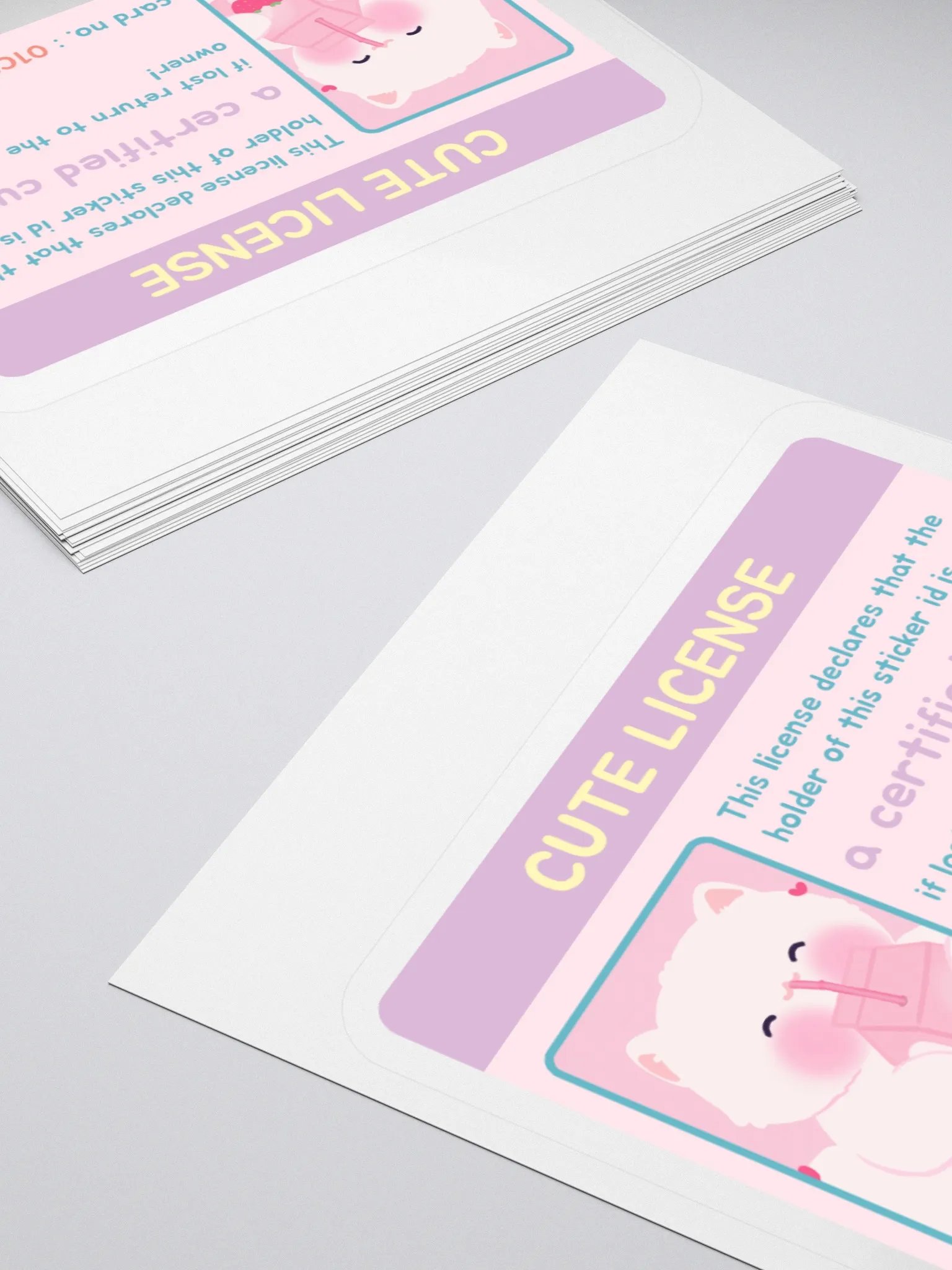 Cutie License White Cat Vinyl Sticker product image (4)