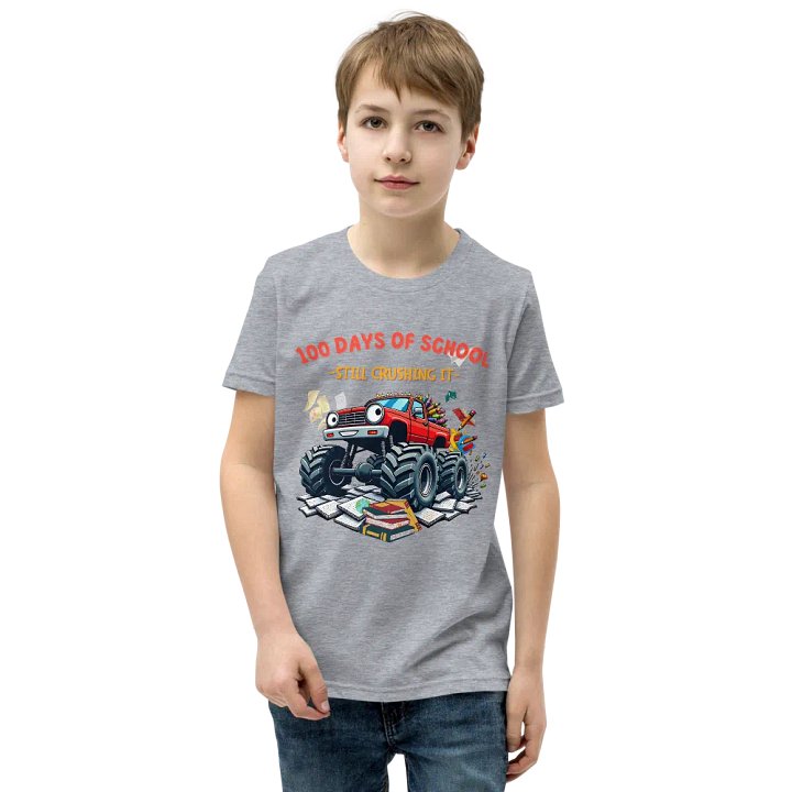 100 Days of School Monster Truck Youth T-Shirt product image (12)