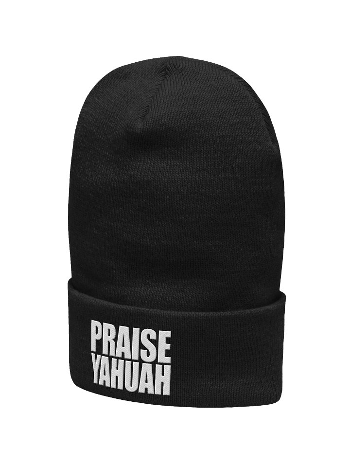 Praise YAHUAH Cuffed Beanie | Sacred Name Hebrew Faith Headwear product image (2)