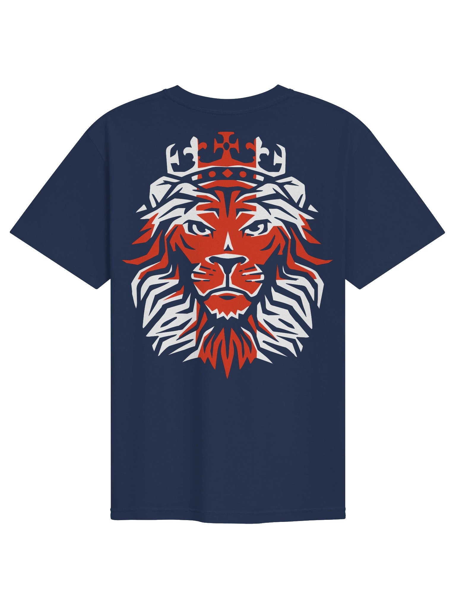 Navy Blue Lion King England T-Shirt | St George's Cross Heraldry Graphic Tee product image (2)