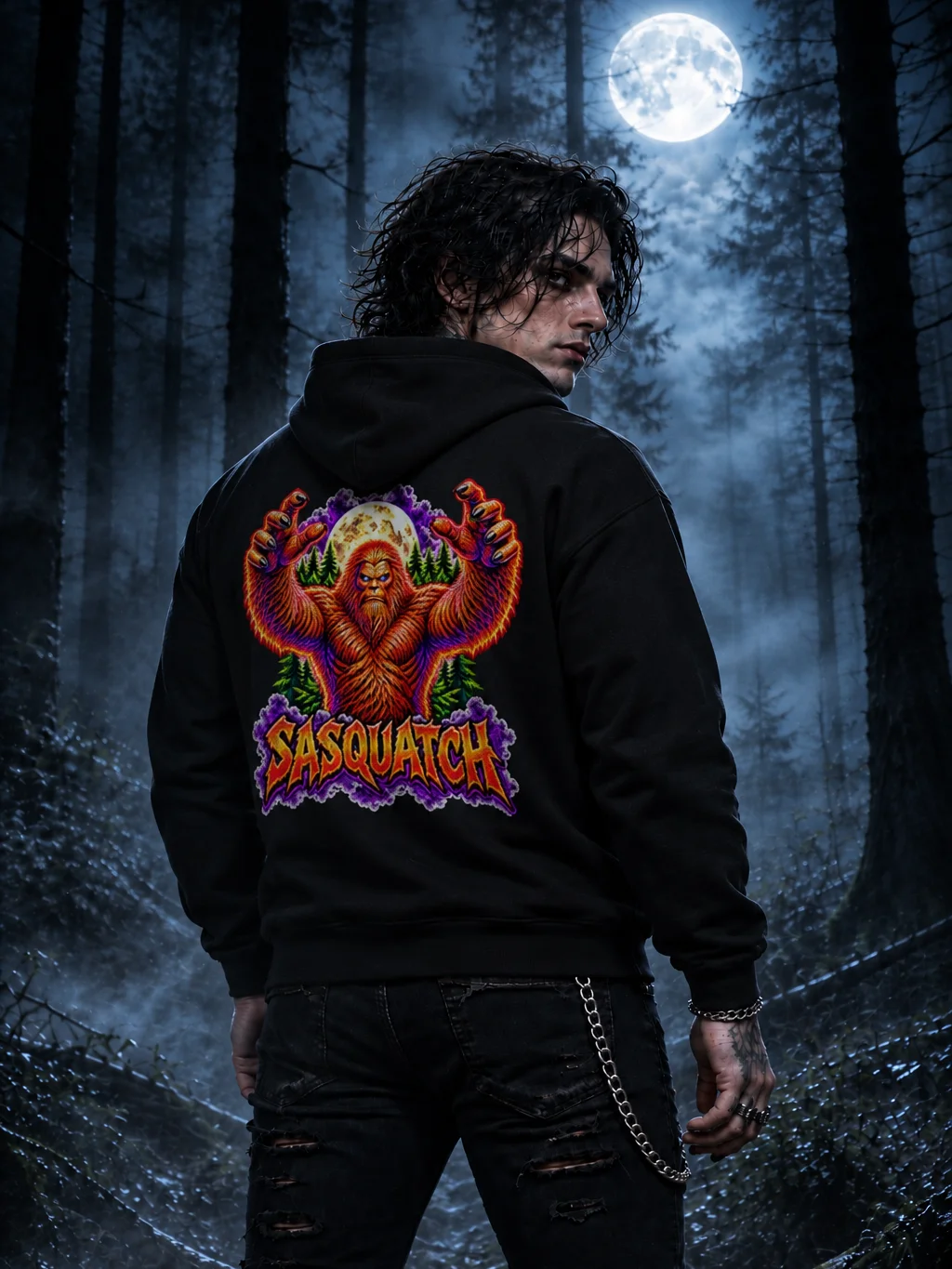 Sasquatch: Neon Nightmares – Back Print Hoodie product image (2)