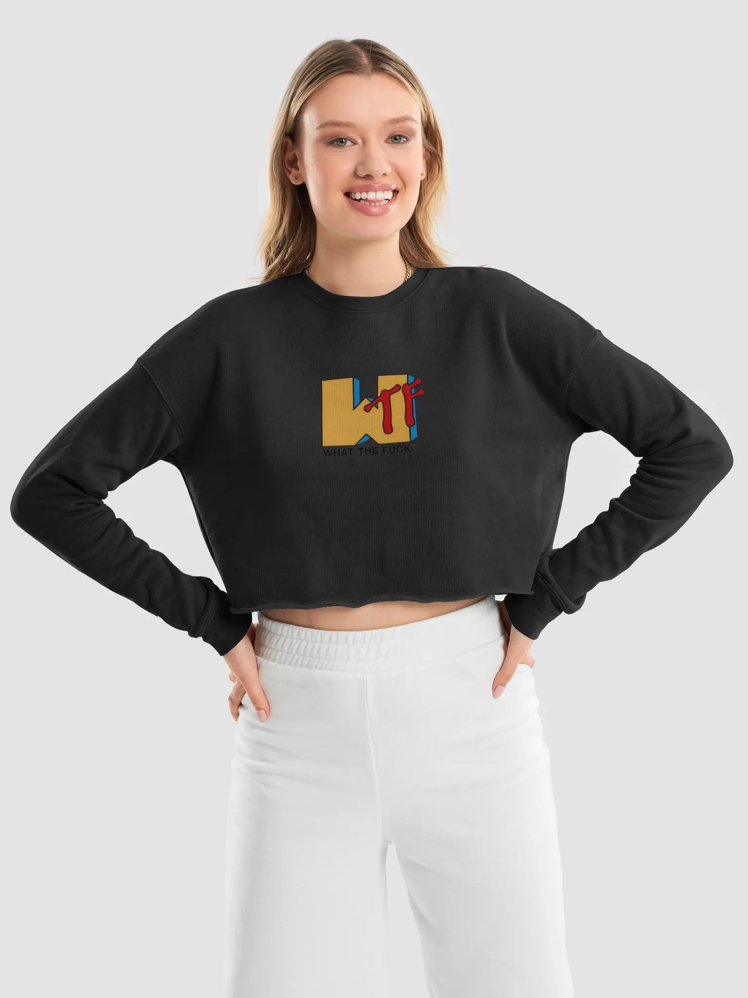 WTF Statement Fleece Crop Sweatshirt product image (45)