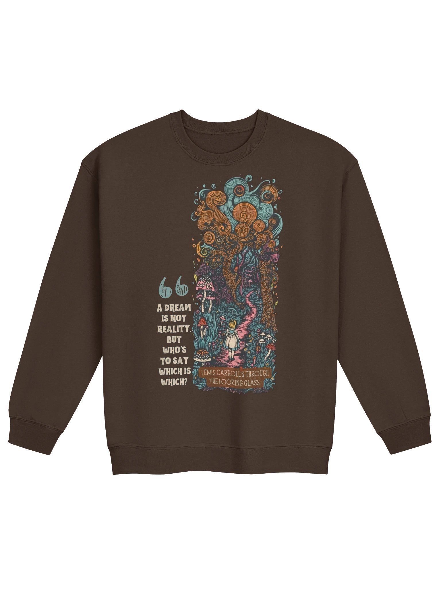Through the Looking-Glass Fantasy Quote Crewneck, Lewis Carroll Graphic product image (2)