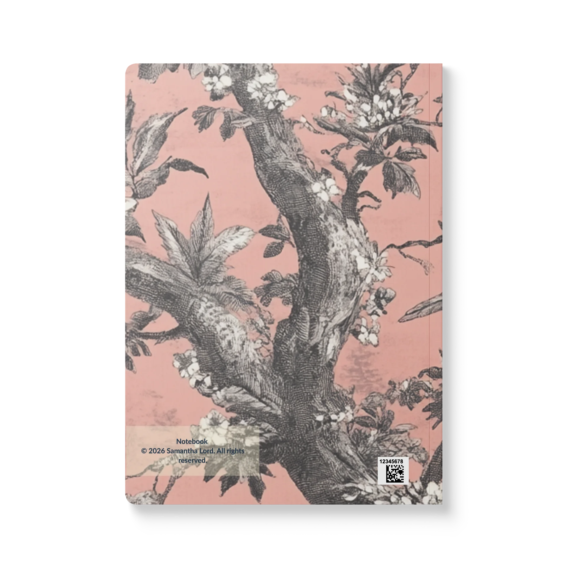 Softcover pink French toile notebook | French toile journal product image (2)