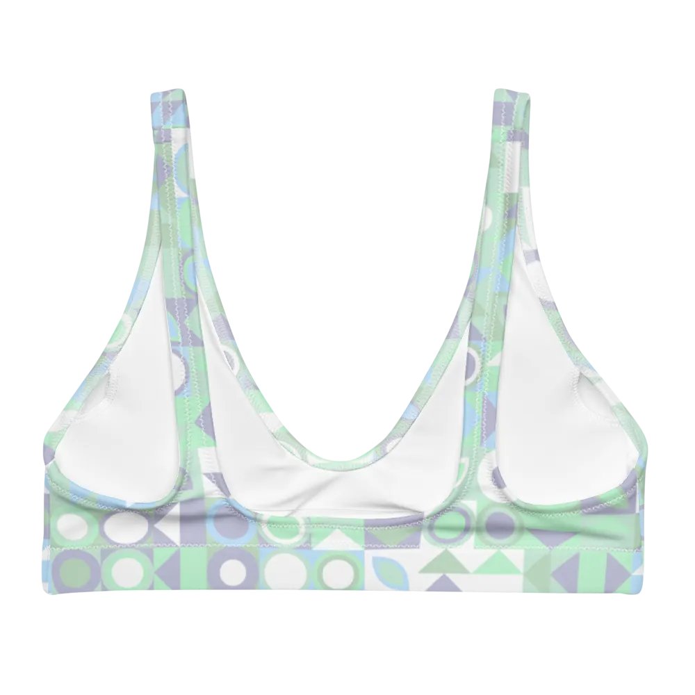 Colorful Vector Patterns Design Padded Bikini Top - v15 product image (2)
