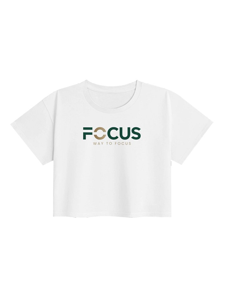 FOCUS Premium Womens Crop Top Tee — White product image (1)