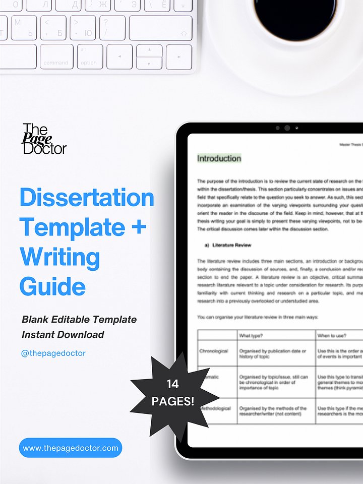 Dissertation Template + Writing Guide eBook (Research-Based) product image (1)