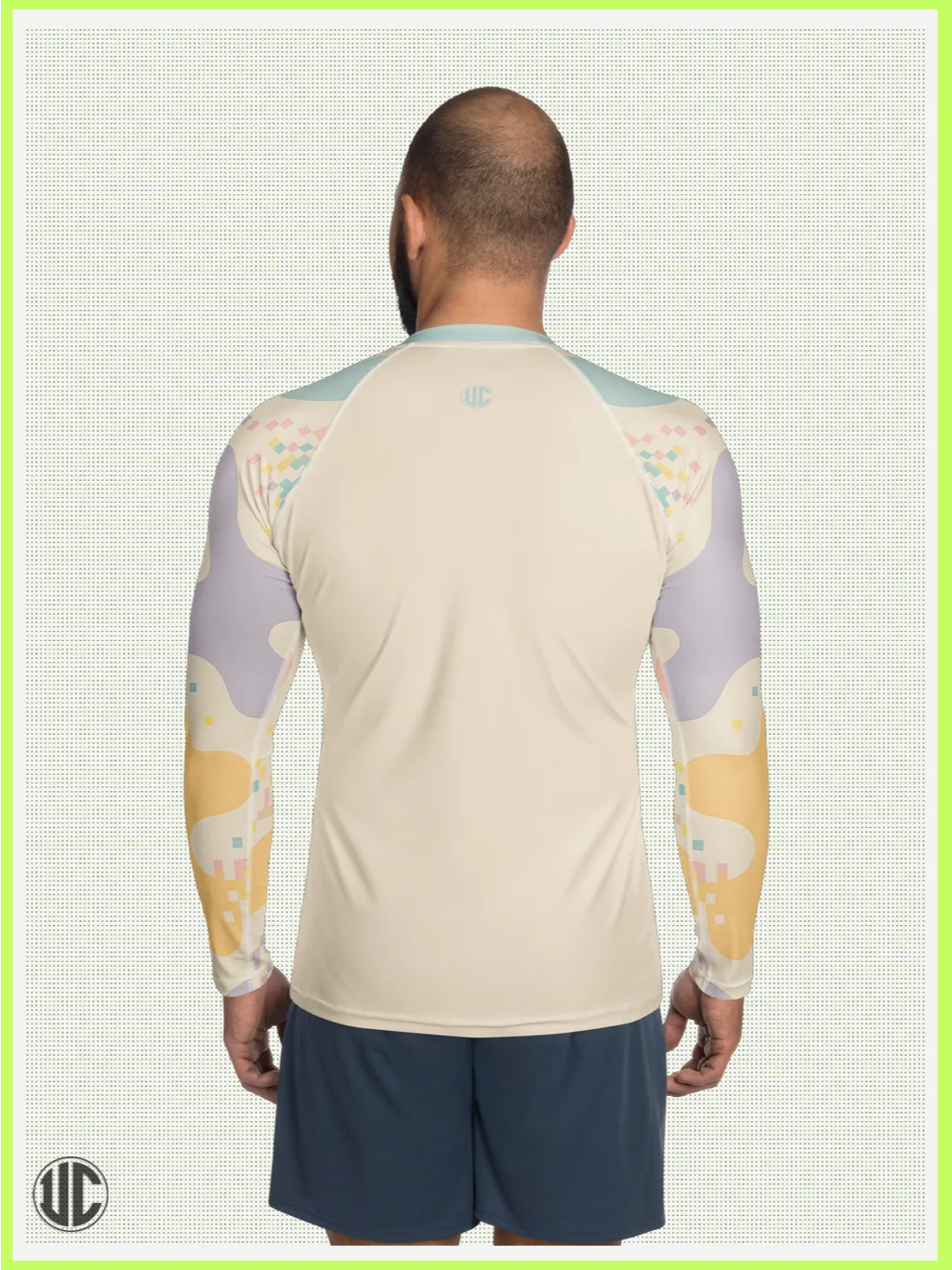 Theo’s Digital Wave – Men’s Rash Guard product image (2)