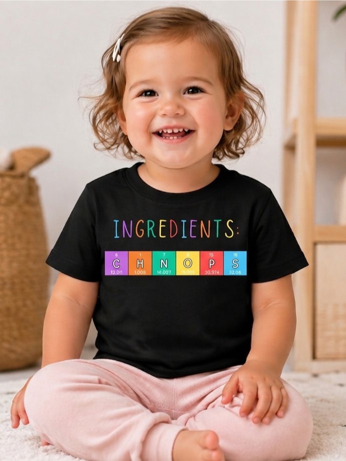 CHNOPS Elements of Life - Science Toddler T-Shirt in Black product image (2)
