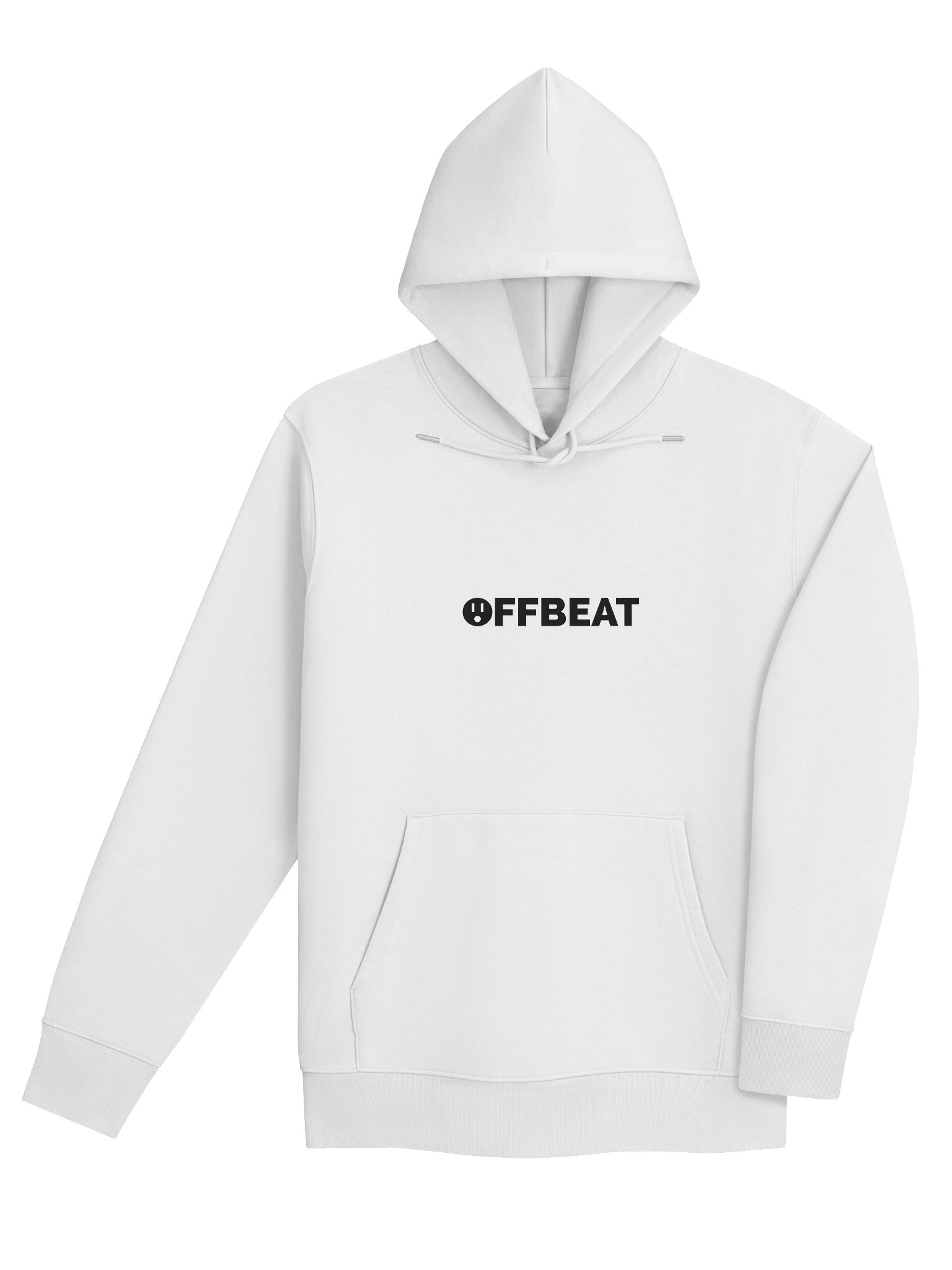 Offbeat Logo White Organic Hoodie product image (4)
