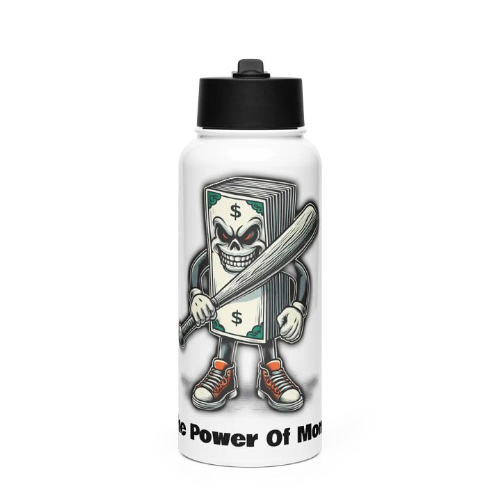 The Power Of Money Water Bottle w/ Built In Straw product image (1)
