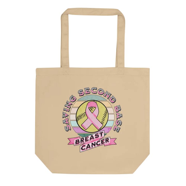 Saving Second Base Breast Cancer Softball Supportive Pink RibbonTote Bag product image (1)