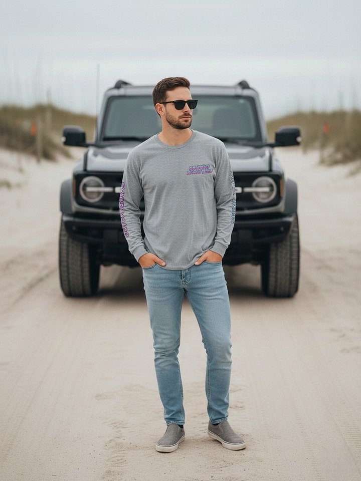 2026 Bronco Beach Bash OBX / Destination Bigfoot Bronco Collab Long Sleeve Bella+Canvas Supersoft T-Shirt (Multiple Colors Available) product image (1)