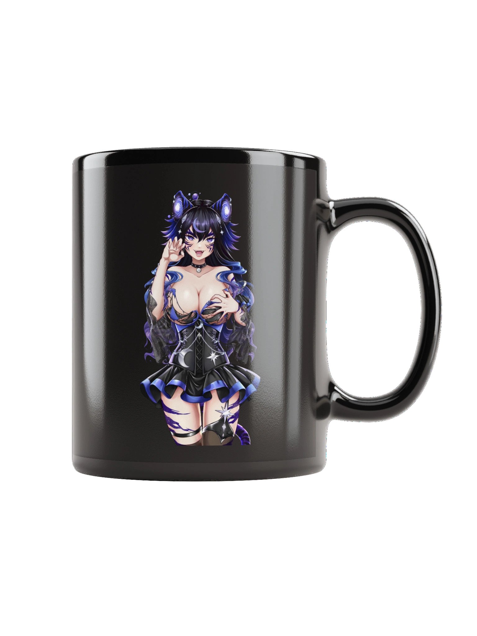 Naughty + Normal Moona Black Glossy Mug product image (1)