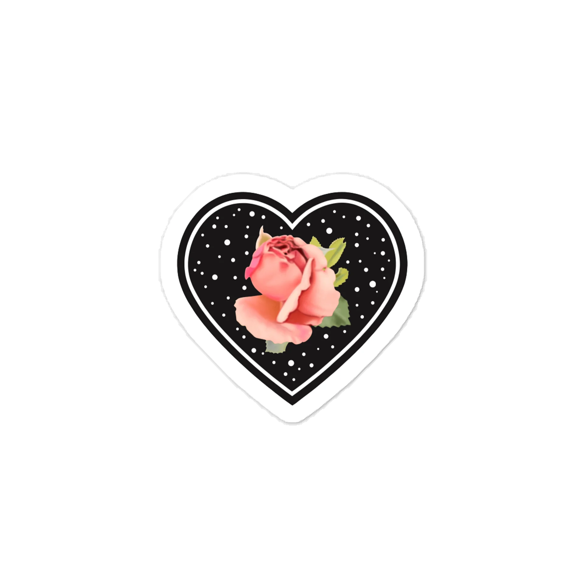 Peach Rose Black Heart Vinyl Decal – Krita Airbrush Art Kiss-Cut Sticker product image (1)
