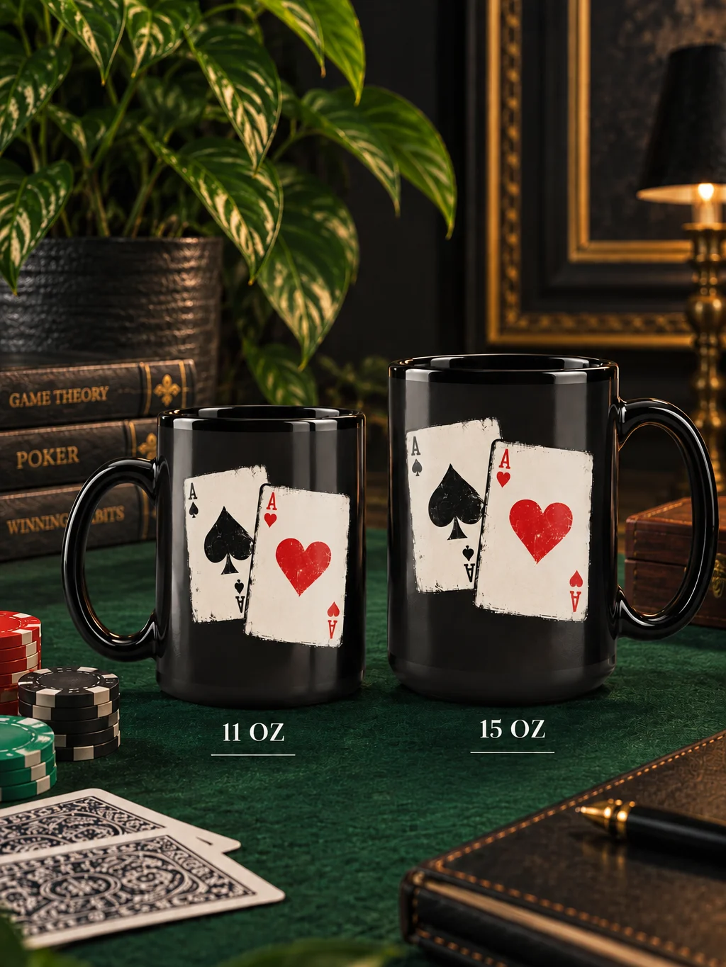 Playing Card Mug | Ace of Spades & Hearts Poker Mug Gift product image (1)