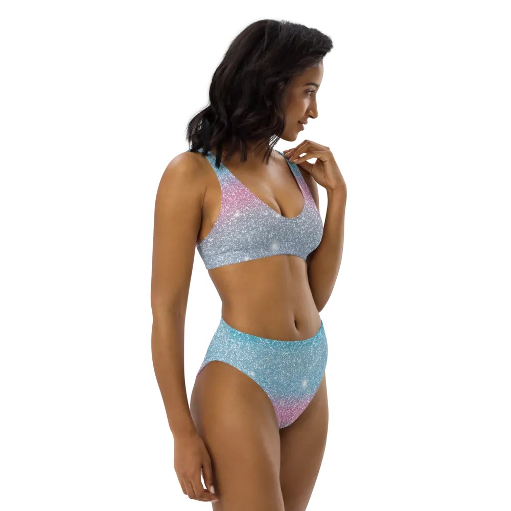 Glitter Unicorn Texture Design High Waisted Bikini (4) product image (9)