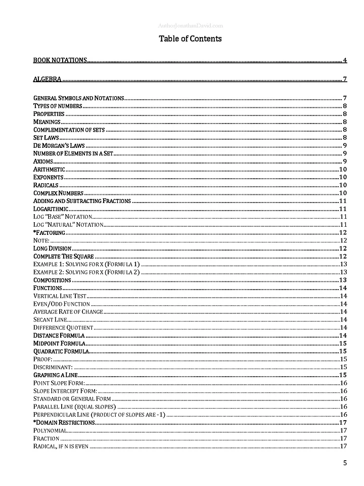 The Ultimate Cheat Sheet for STEM Majors | ALGEBRA product image (2)