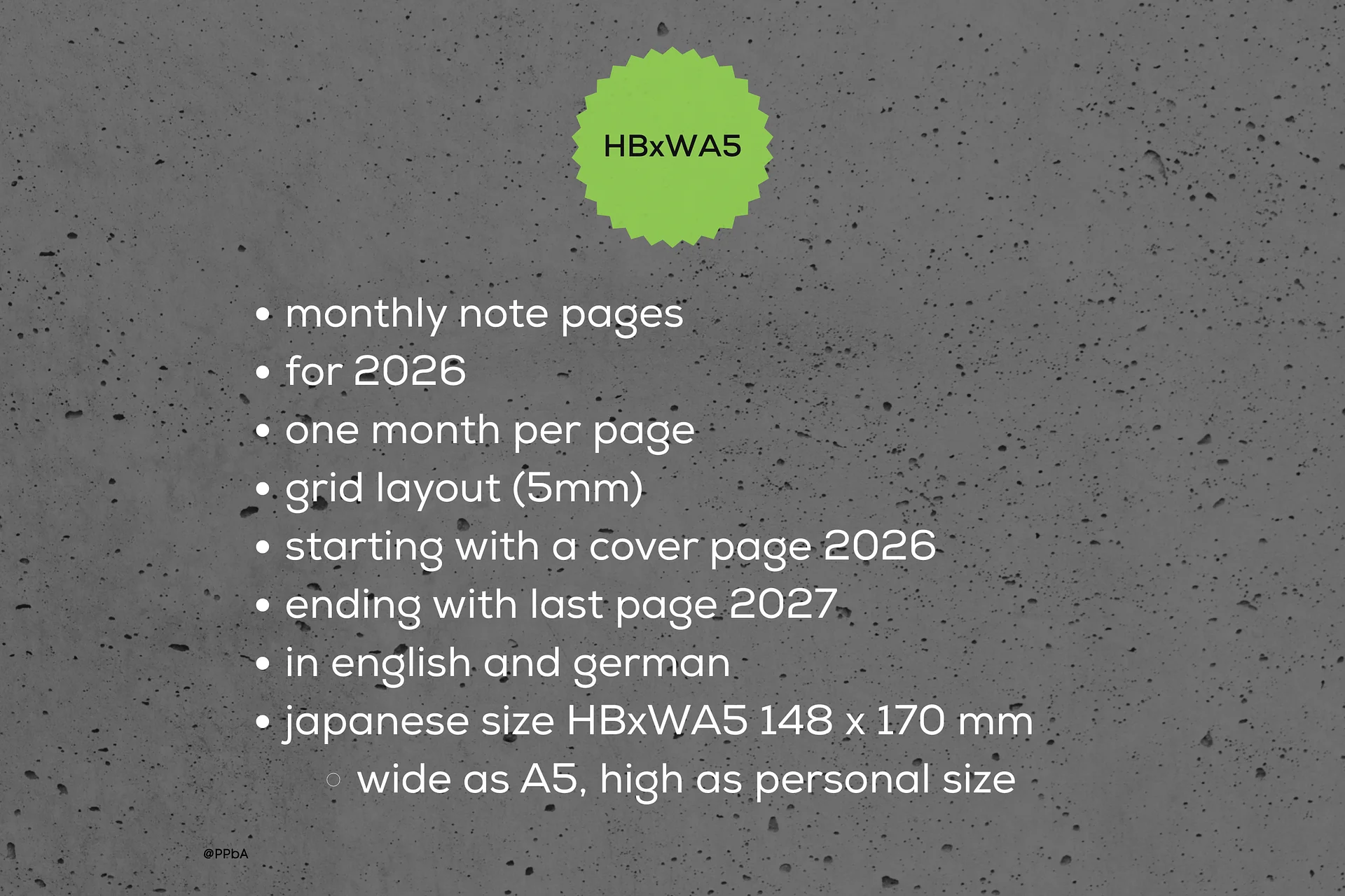 monthly note pages - HBxWA5 - 2026 (1.4) product image (2)