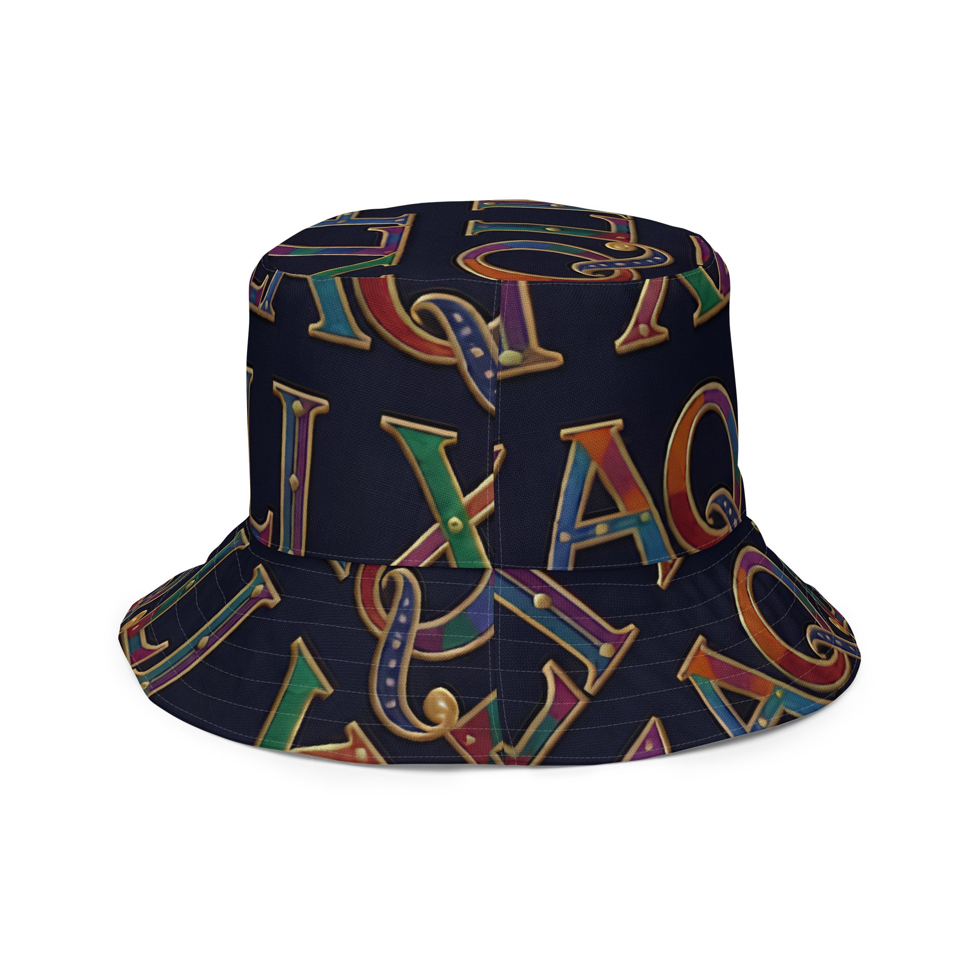 XZAQLI Monogram Bucket Hat (Navy Blue) product image (4)