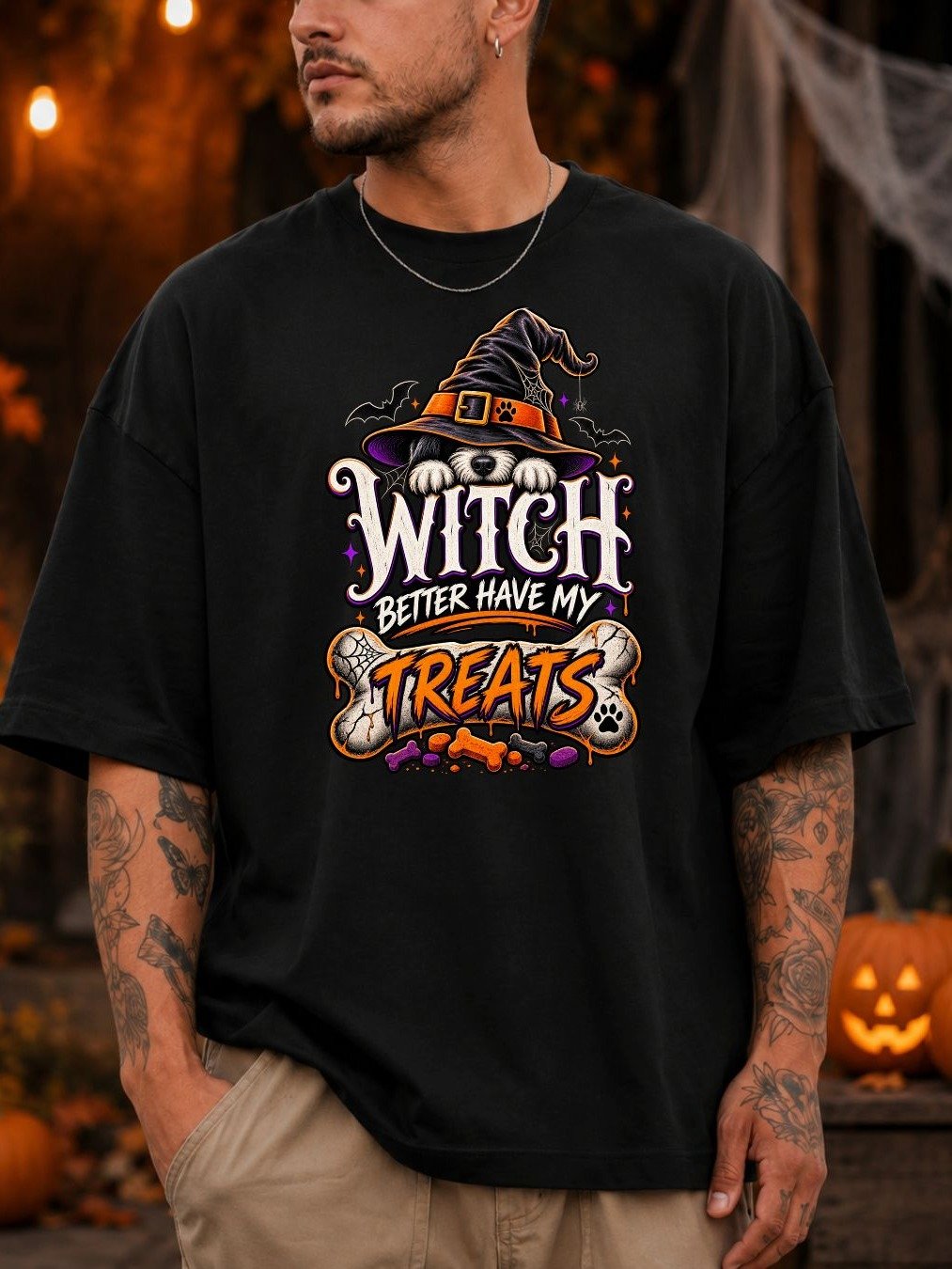Witch Better Have My Treats Halloween T-Shirt – Funny Dog Lover Tee product image (2)