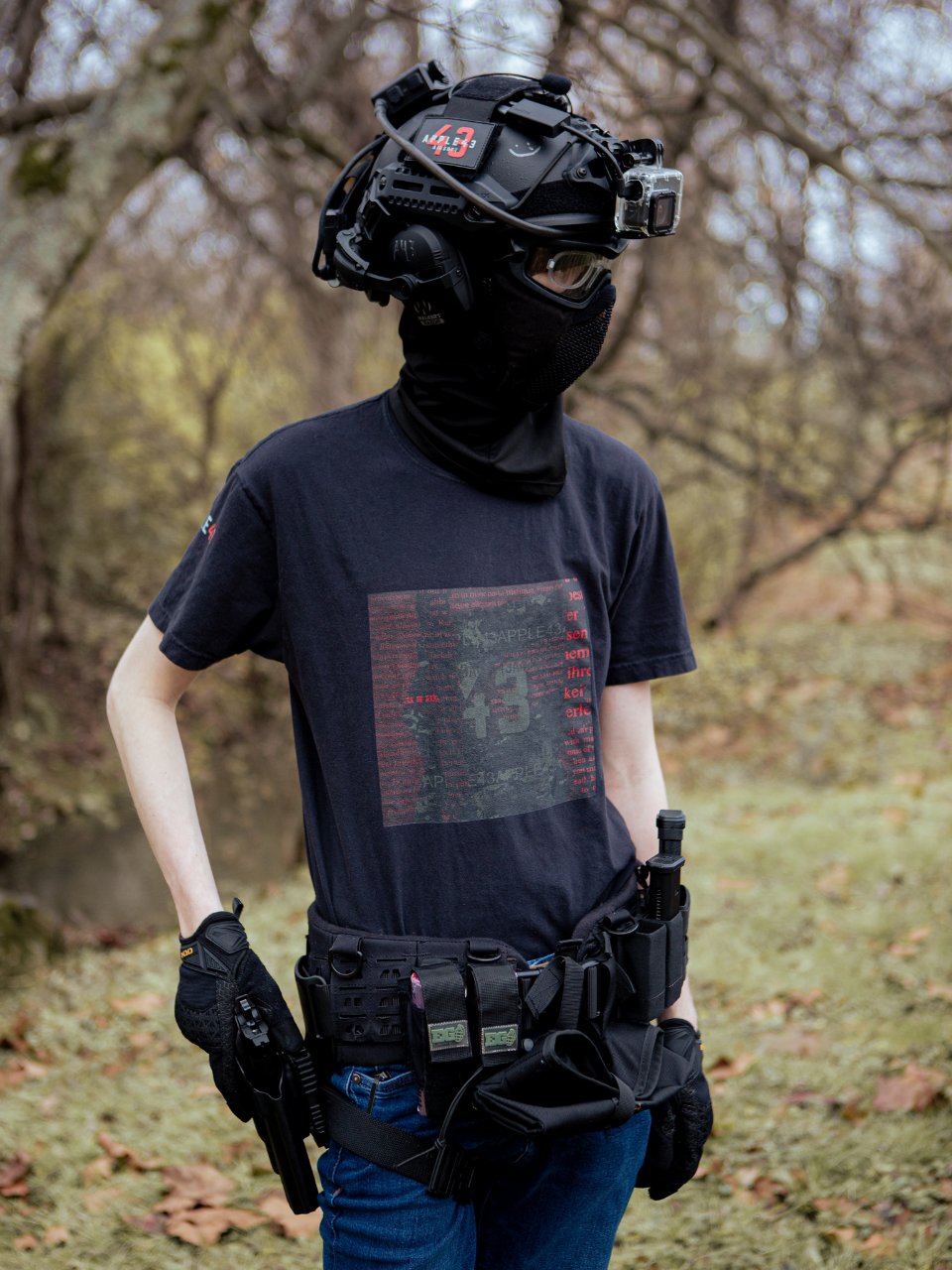 "43" Graphic T-Shirt (Red & Multicam Black) product image (5)