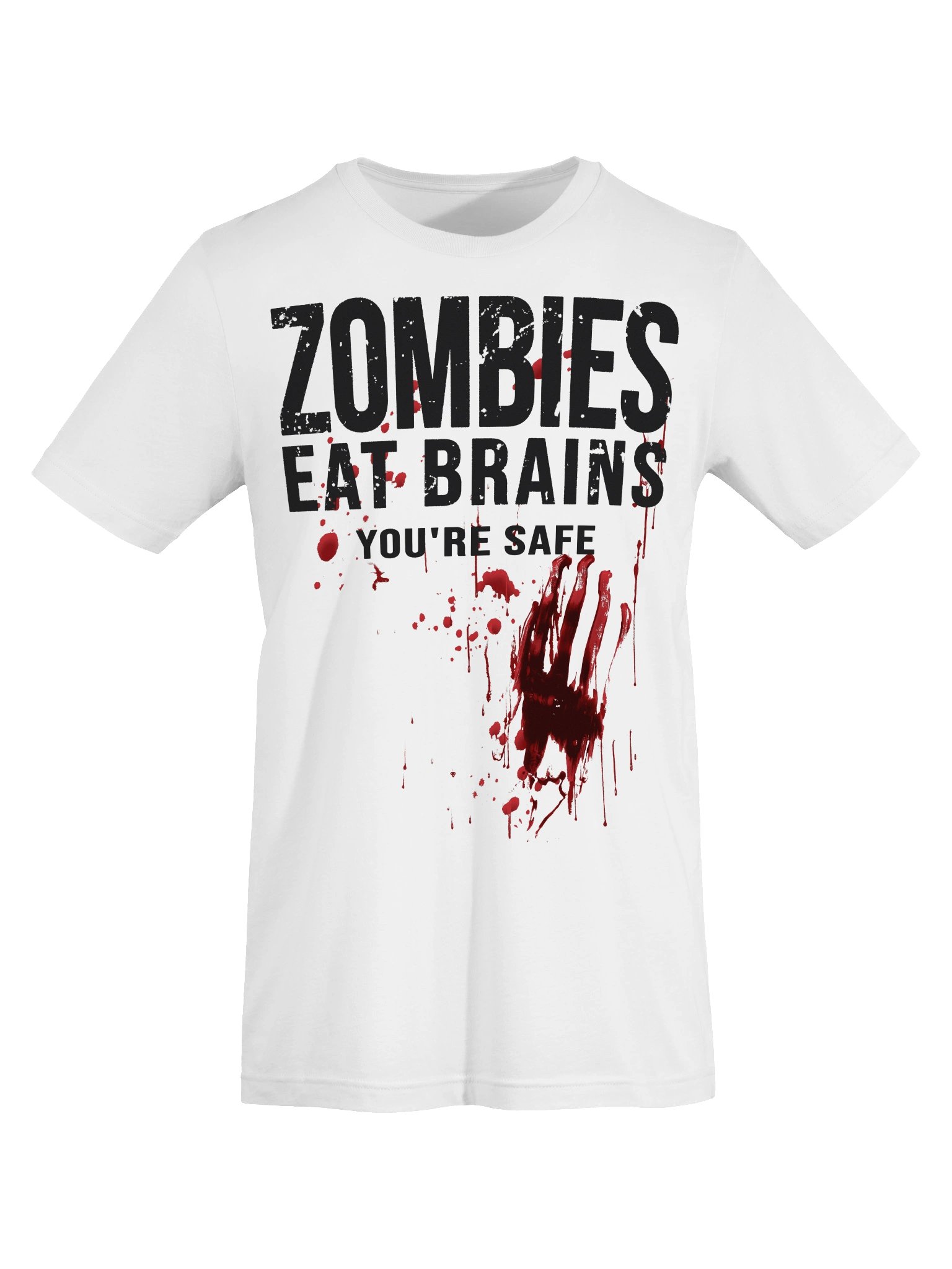 Zombies Eat Brains You’re Safe Shirt Funny Sarcastic Quote Zombie Horror product image (36)