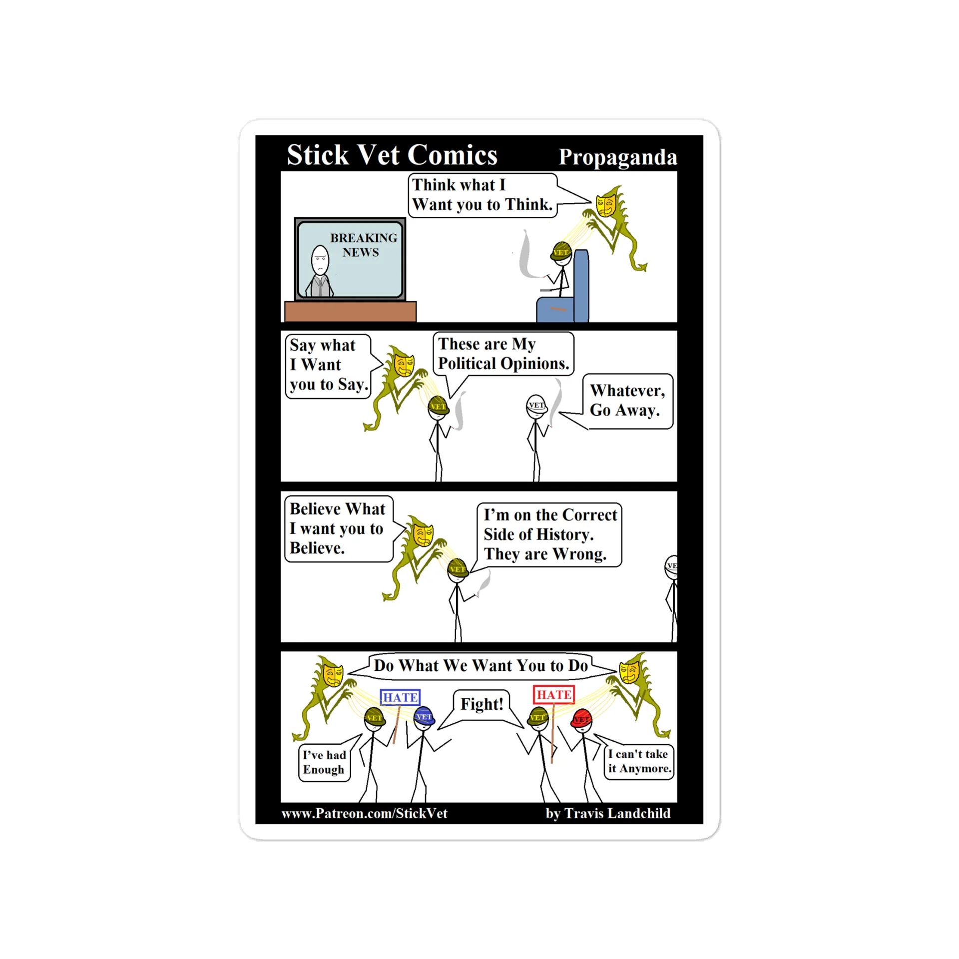Stick Vet Propaganda Comic Vinyl Decal product image (1)
