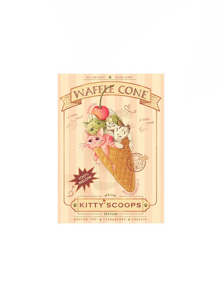 Kitty Scoops Waffle Cone Poster product image (2)
