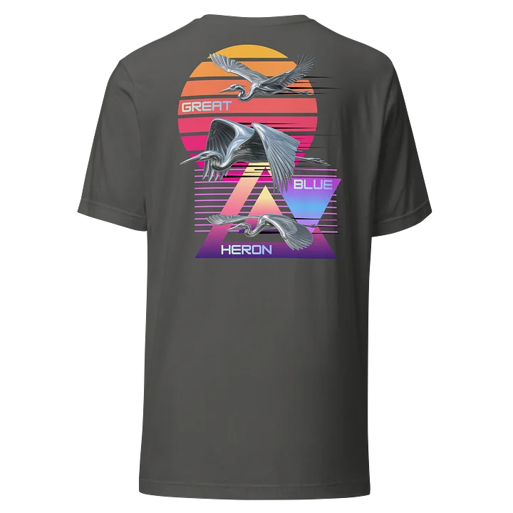 Great Blue Heron Synthwave Tee product image (1)