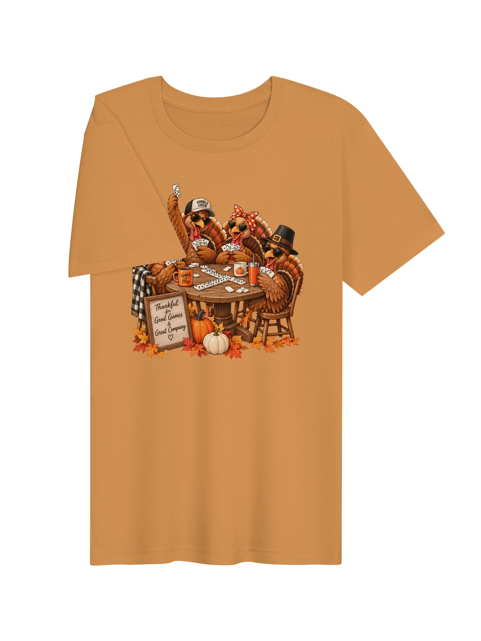 Thanksgiving Turkey Domino T-Shirt | Thankful for Good Games & Great Company product image (28)