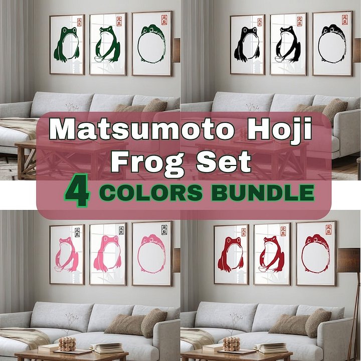 Japanese Matsumoto Hoji Frog Set of 3 and 4 color product image (1)
