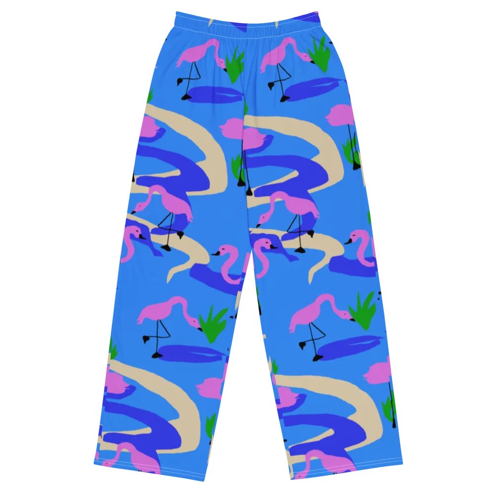 Flamingos Pattern Wideleg Pants product image (2)