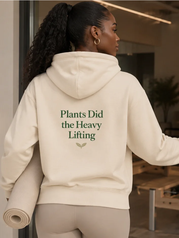 Plants Did the Heavy Lifting Unisex Premium Hoodie – Cream product image (1)