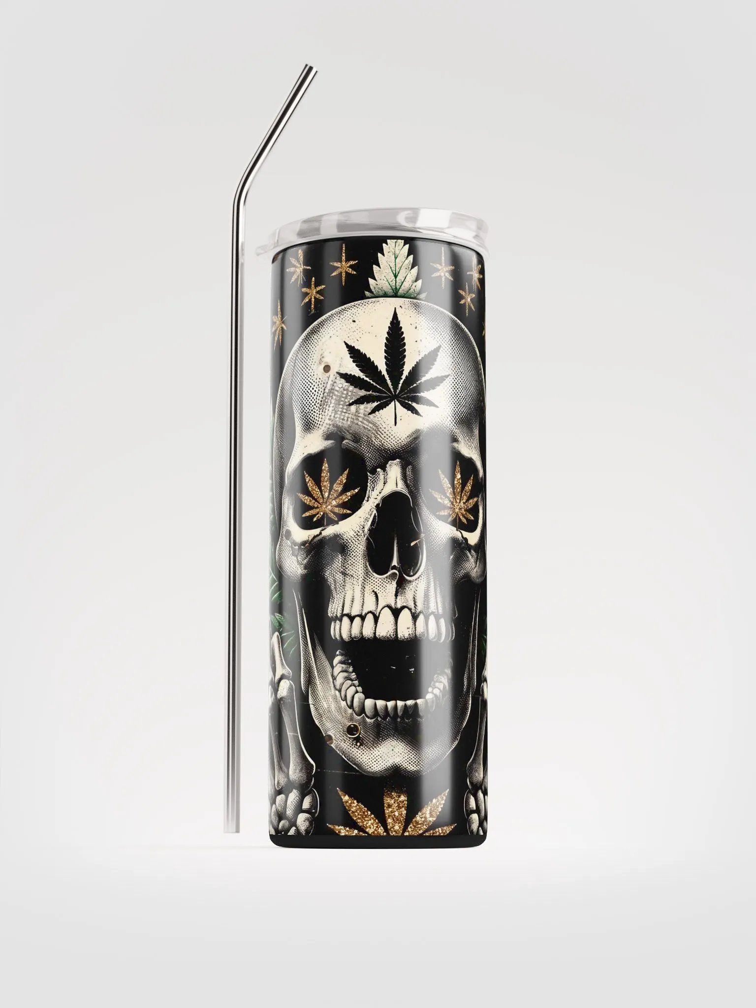 Rebel Leaf Skull Stainless Steel Tumbler product image (1)
