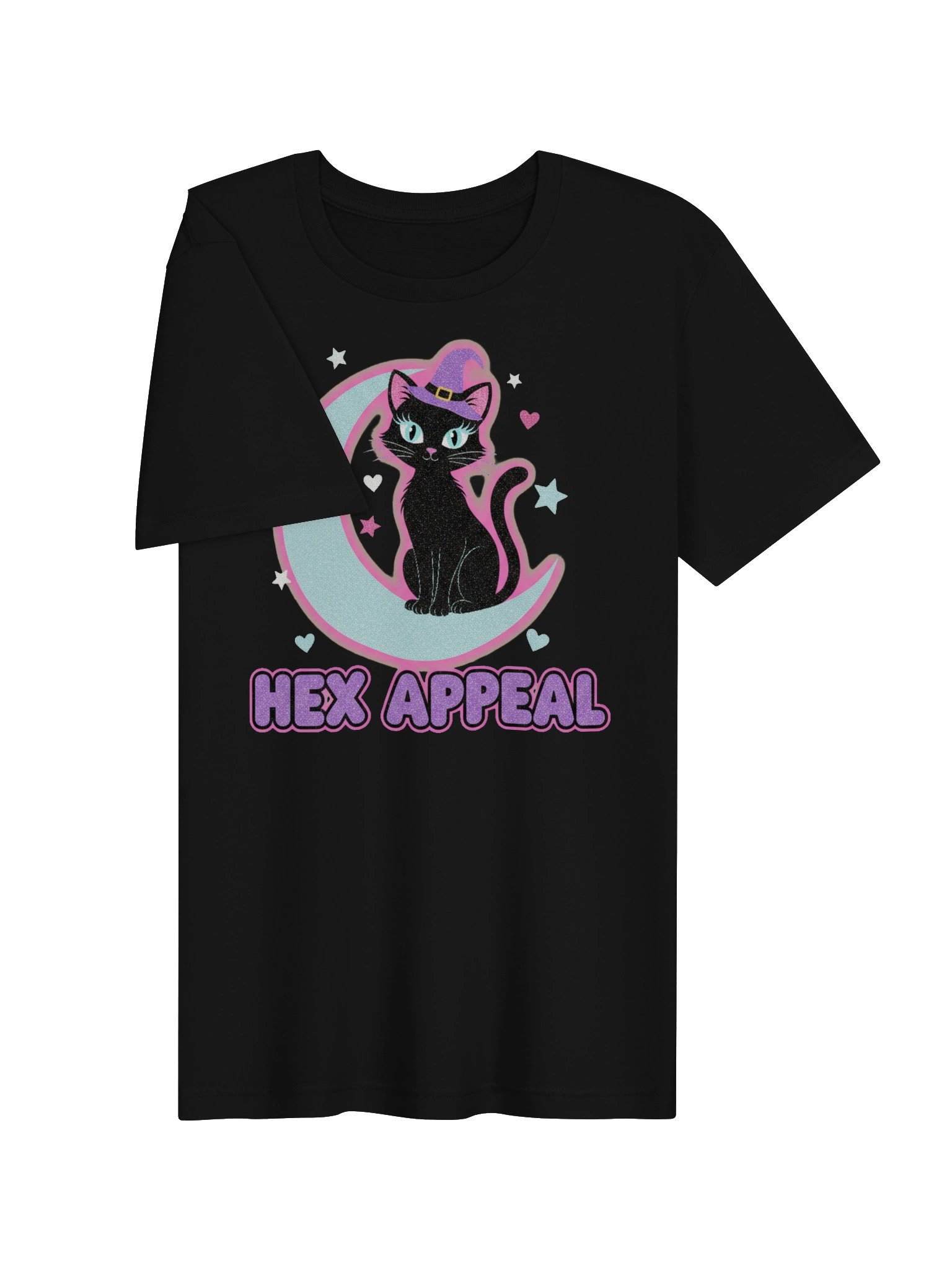 Hex Appeal Black Cat Witch Moon Halloween Tee product image (3)