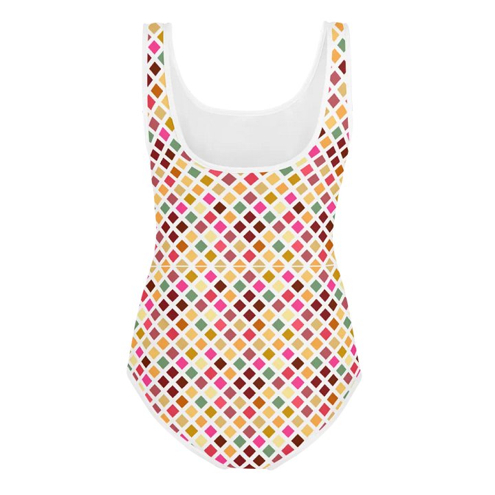 Colorful Square Patterns Youth Swimsuit - Ver 5 product image (2)
