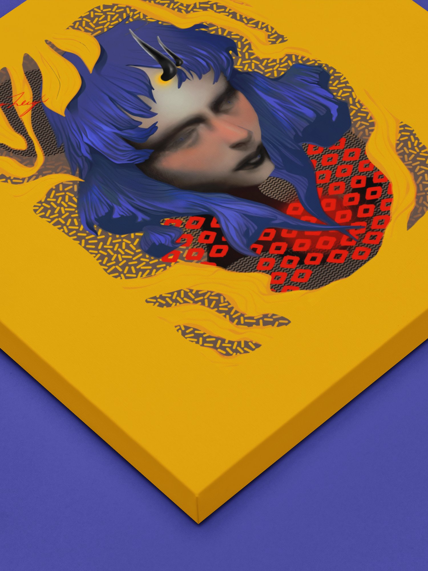 Something Strange, Charming and Blue Square Canvas Print product image (1)