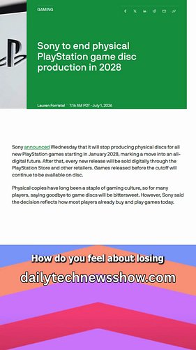 Sony is Going Discless
https://dailytechnewsshow.com
https://patreon.com/dtns
https://www.youtube.com/dailytechnewsshow