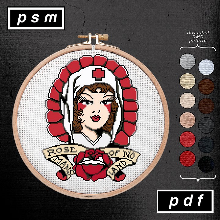 Sailor Jerry Rose of No Man's Land Nurse Pattern product image (1)